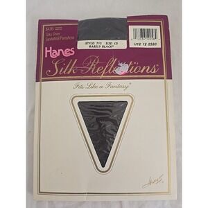 Hanes Silk Reflections Pantyhose Women's Size CD Style 715 Barely‎ Black